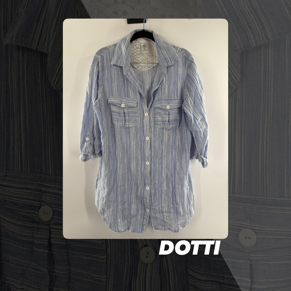 EUC Dotti Stripped Lace Embellished Tunic Coverup